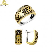 Gümüş Otantik Taşlı Set